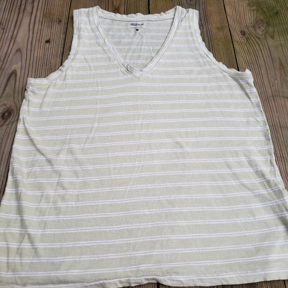 Madewell yellow and white tank